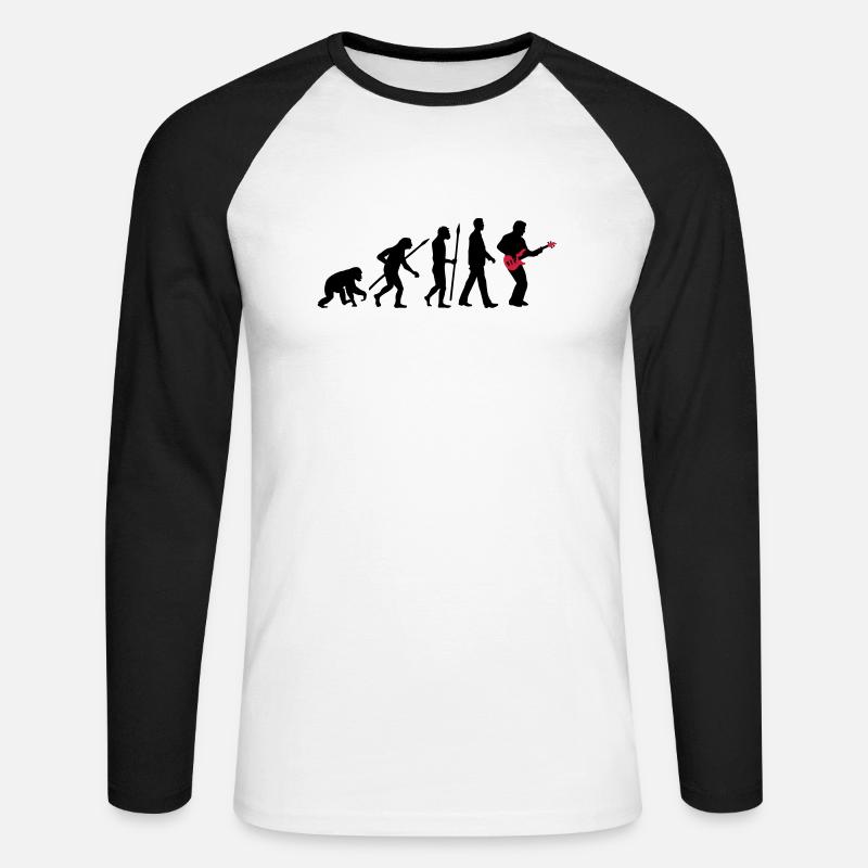 Evolution Basser 11_2017 - Unisex Baseballshirt langarm - Weiß/Schwarz