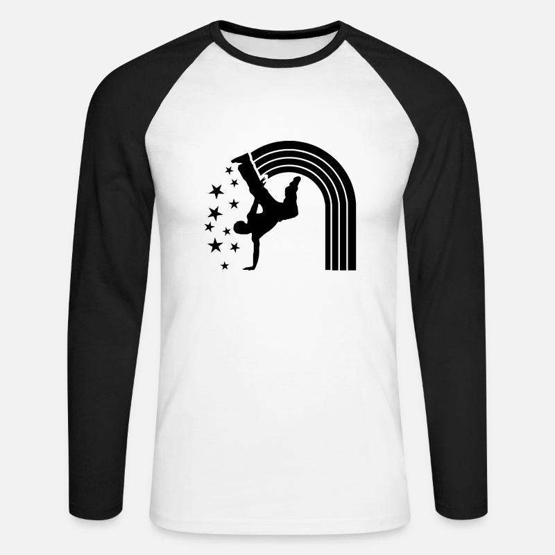 dancer - your text here - Unisex Baseballshirt langarm - Weiß/Schwarz