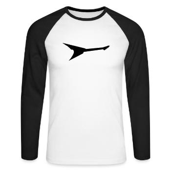 Gitarre Flying V Jackson - Unisex Baseballshirt langarm - Weiß/Schwarz - Vorne - Nik (191cm)