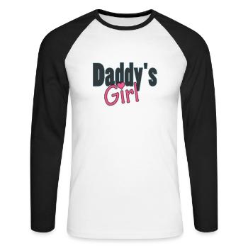 daddy's girl - Unisex Baseballshirt langarm - Weiß/Schwarz - Vorne - Nik (191cm)