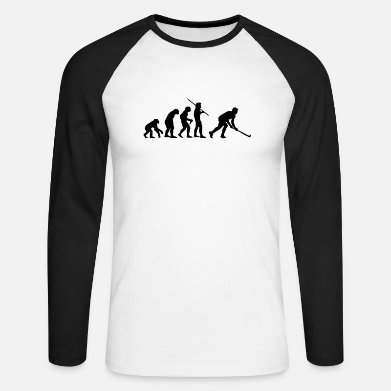 Evolution Hockey 2 - Unisex Long Sleeve Baseball T-Shirt - white/black