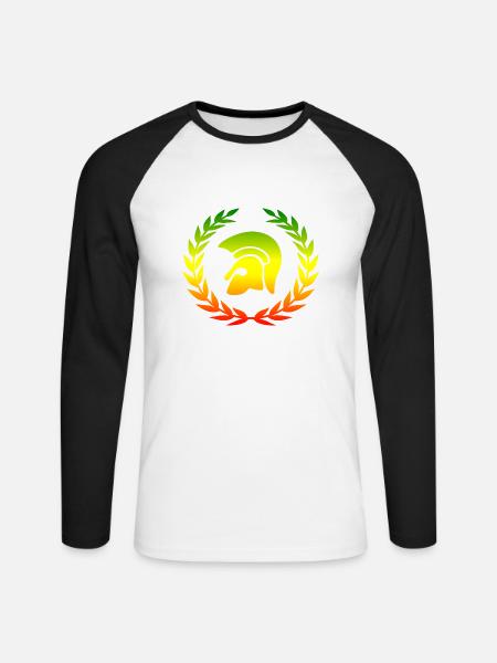 Trojan Reggae Lorbeer - Unisex Baseballshirt langarm - Weiß/Schwarz