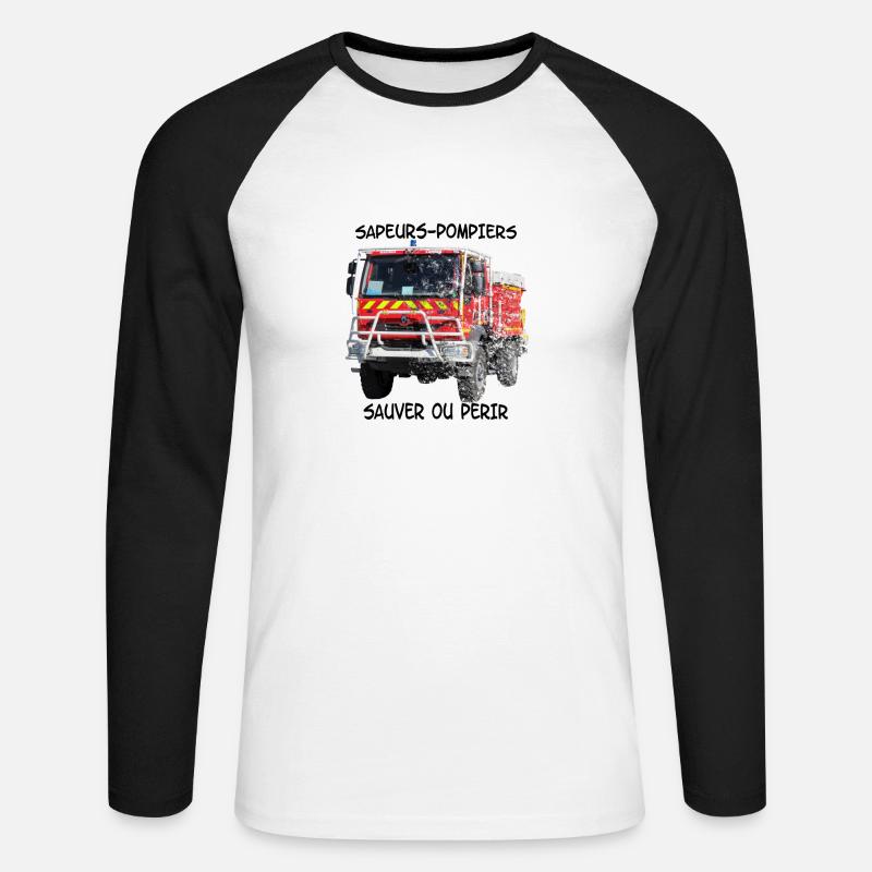 ccf speichern oder untergehen - Unisex Baseballshirt langarm - Weiß/Schwarz