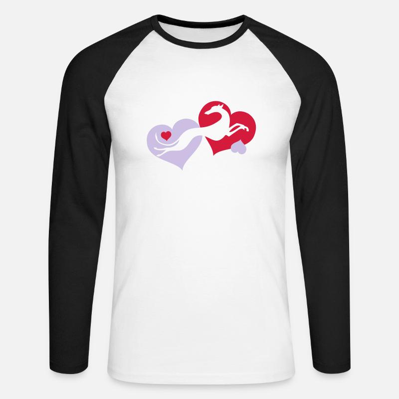 levrier_valentin2 - Unisex Baseballshirt langarm - Weiß/Schwarz
