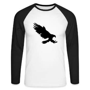 adler - Unisex Long Sleeve Baseball T-Shirt - white/black - Front - Nik (191cm)