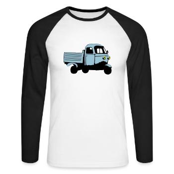 Ape tricycle Tee shirts - T-shirt baseball manches longues Homme - blanc/noir - Devant - Nik (191cm)