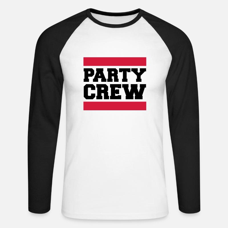 Party Crew Design - Unisex Baseballshirt langarm - Weiß/Schwarz