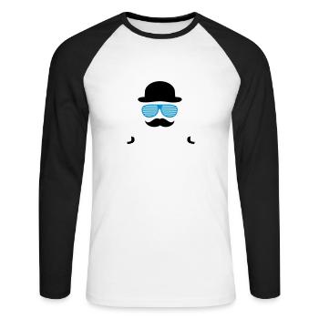 so what Sir - Unisex Baseballshirt langarm - Weiß/Schwarz - Vorne - Nik (191cm)