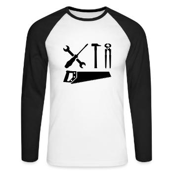 Tools - Unisex Long Sleeve Baseball T-Shirt - white/black - Front - Nik (191cm)