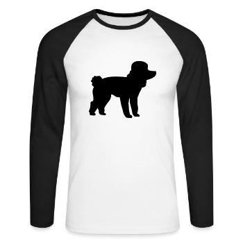 Poodle - Unisex Long Sleeve Baseball T-Shirt - white/black - Front - Nik (191cm)