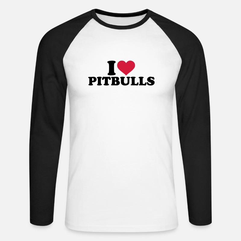 Pitbull - Unisex Baseballshirt langarm - Weiß/Schwarz
