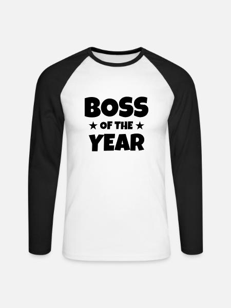 Manager / Chef / Arbeit / Job - Unisex Baseballshirt langarm - Weiß/Schwarz