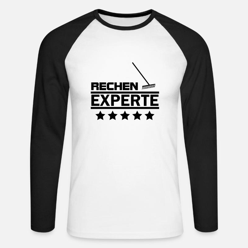 rechen experte - Unisex Baseballshirt langarm - Weiß/Schwarz