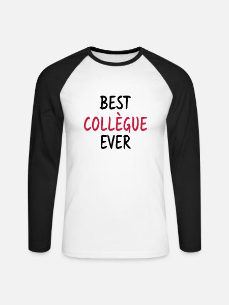 Best Collègue Ever - Meilleur collègue du monde - T-shirt baseball manches longues Homme - blanc/noir