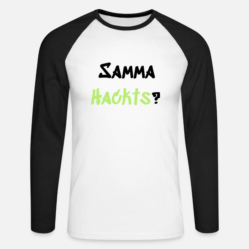Samma Hackts - Unisex Baseballshirt langarm - Weiß/Schwarz