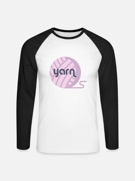 Yarn - Unisex Baseballshirt langarm - Weiß/Schwarz