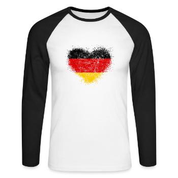 Germany - Unisex Long Sleeve Baseball T-Shirt - white/black - Front - Nik (191cm)
