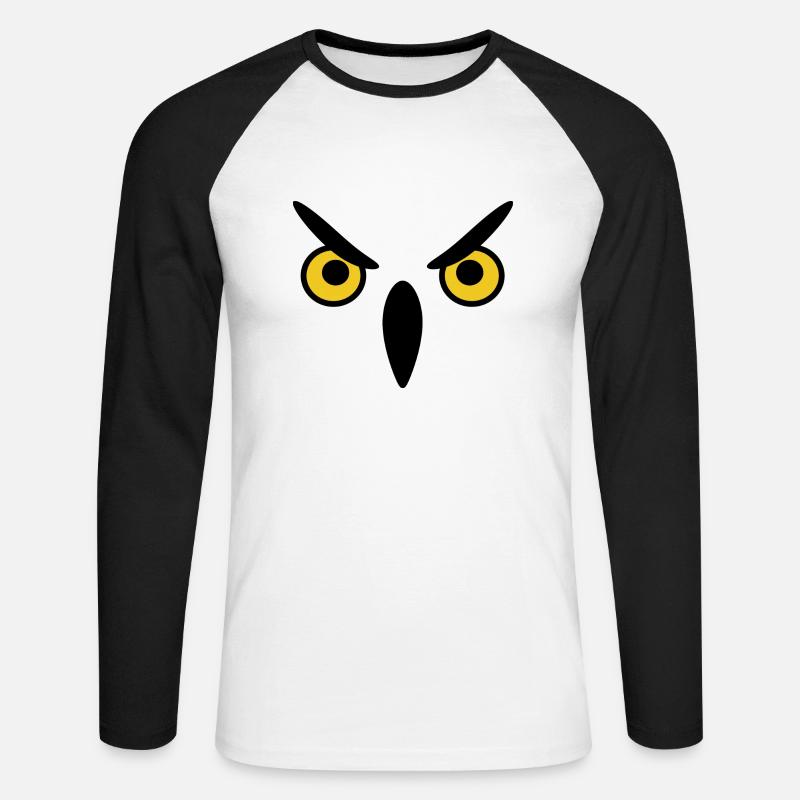 Eule eule eule - Unisex Baseballshirt langarm - Weiß/Schwarz