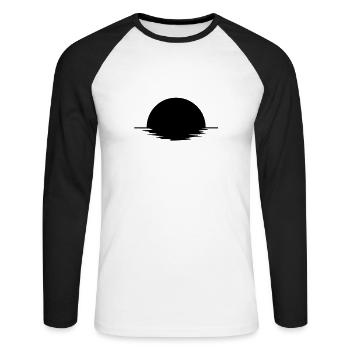 Sunset - T-shirt baseball manches longues Homme - blanc/noir - Devant - Nik (191cm)