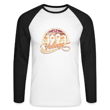 Vintage Retro Birthday January 1993 - Unisex Long Sleeve Baseball T-Shirt - white/black - Front - Nik (191cm)