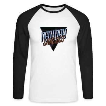 humour amour heureux génial amusant déclaration défensive - T-shirt baseball manches longues Homme - blanc/noir - Devant - Nik (191cm)