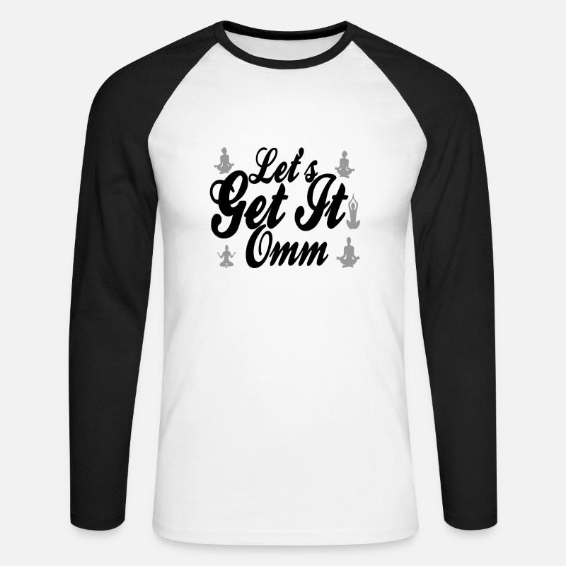 Lets Get It Om - Unisex Baseballshirt langarm - Weiß/Schwarz
