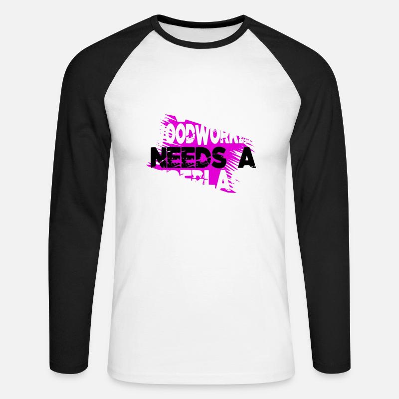 construction carpenter - Unisex Baseballshirt langarm - Weiß/Schwarz