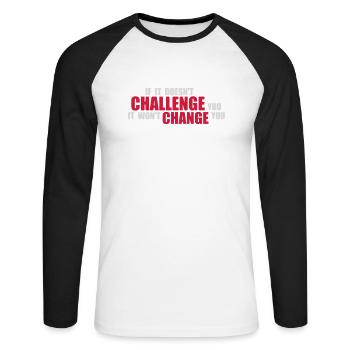 Workout Fitness Motivation Quote - Unisex Long Sleeve Baseball T-Shirt - white/black - Front - Nik (191cm)
