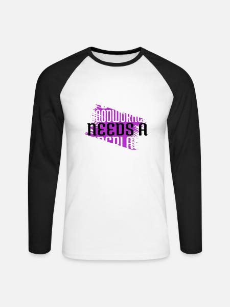 carpenter funny tshirts statement lumber - Unisex Baseballshirt langarm - Weiß/Schwarz