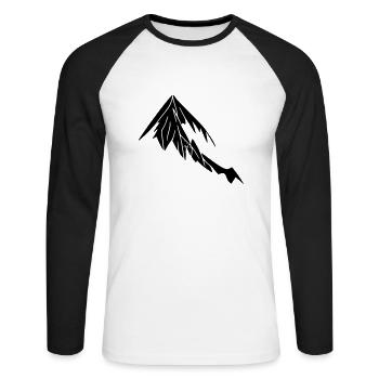Montagnes Randonnée Montagne Aventure Vecteur de voyage gratuit - T-shirt baseball manches longues Homme - blanc/noir - Devant - Nik (191cm)