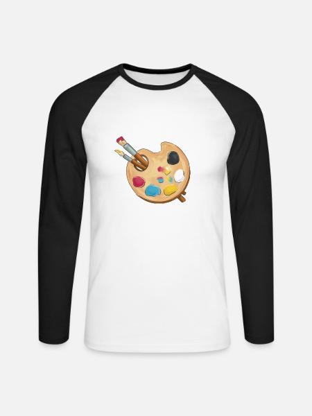 Excuse Me I Arted 5 - Unisex Long Sleeve Baseball T-Shirt - white/black