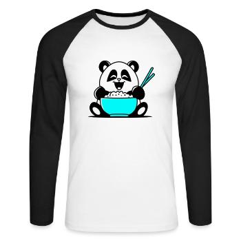 Panda - Unisex Long Sleeve Baseball T-Shirt - white/black - Front - Nik (191cm)