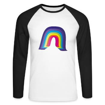 rainbow sweet - Unisex Baseballshirt langarm - Weiß/Schwarz - Vorne - Nik (191cm)
