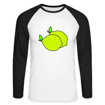 lemons - Unisex Long Sleeve Baseball T-Shirt - white/black - Front - Nik (191cm)