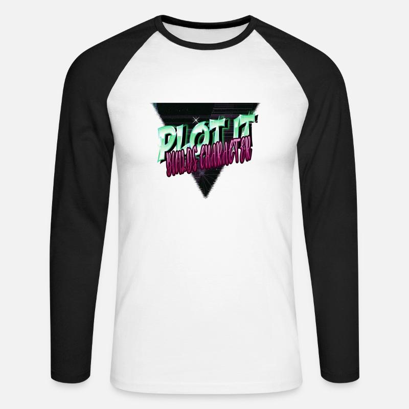 funny present storytelling techniques - Unisex Baseballshirt langarm - Weiß/Schwarz