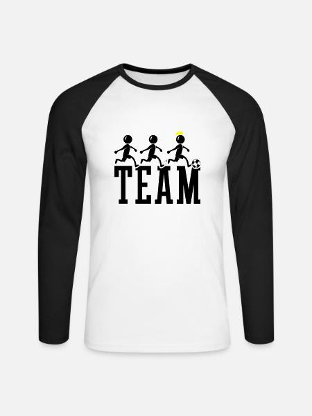 Soccer Team Soccer - Unisex Long Sleeve Baseball T-Shirt - white/black
