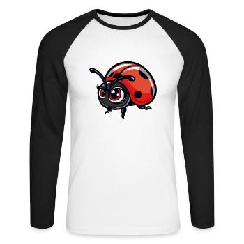Maikäfer Bande dessinée - T-shirt baseball manches longues Homme - blanc/noir - Devant - Nik (191cm)