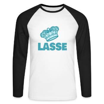 Partir - T-shirt baseball manches longues Homme - blanc/noir - Devant - Nik (191cm)