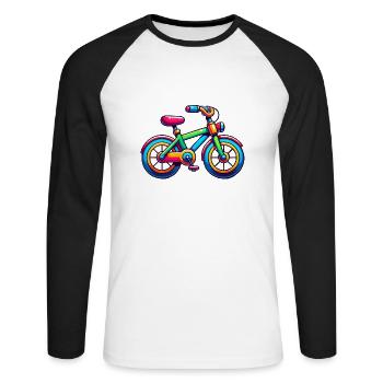 Bicyclette - T-shirt baseball manches longues Homme - blanc/noir - Devant - Nik (191cm)