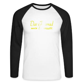 Bicycle Bicycle Bicycle Bike Biker MTB 8 - Unisex Long Sleeve Baseball T-Shirt - white/black - Front - Nik (191cm)