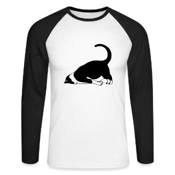 Sleeping cat - Unisex Long Sleeve Baseball T-Shirt - white/black - Front - Nik (191cm)