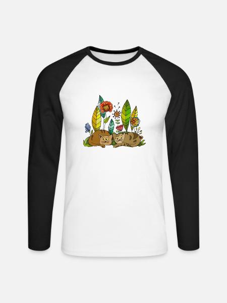 Cats - Unisex Long Sleeve Baseball T-Shirt - white/black