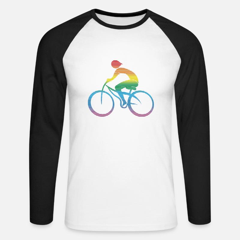 Radfahrer - Unisex Baseballshirt langarm - Weiß/Schwarz