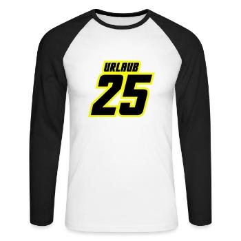 Holiday 2025 Jersey - Unisex Long Sleeve Baseball T-Shirt - white/black - Front - Nik (191cm)
