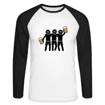 Party Team Bier Gruppe - Unisex Baseballshirt langarm - Weiß/Schwarz - Vorne - Nik (191cm)