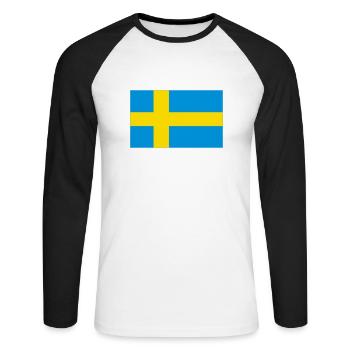 Sweden - Unisex Long Sleeve Baseball T-Shirt - white/black - Front - Nik (191cm)