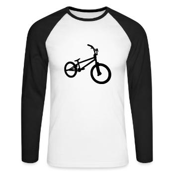 bmx - Unisex Long Sleeve Baseball T-Shirt - white/black - Front - Nik (191cm)