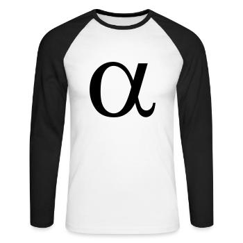 alpha - Unisex Long Sleeve Baseball T-Shirt - white/black - Front - Nik (191cm)