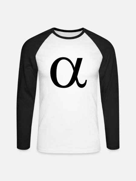 alpha - Unisex Long Sleeve Baseball T-Shirt - white/black