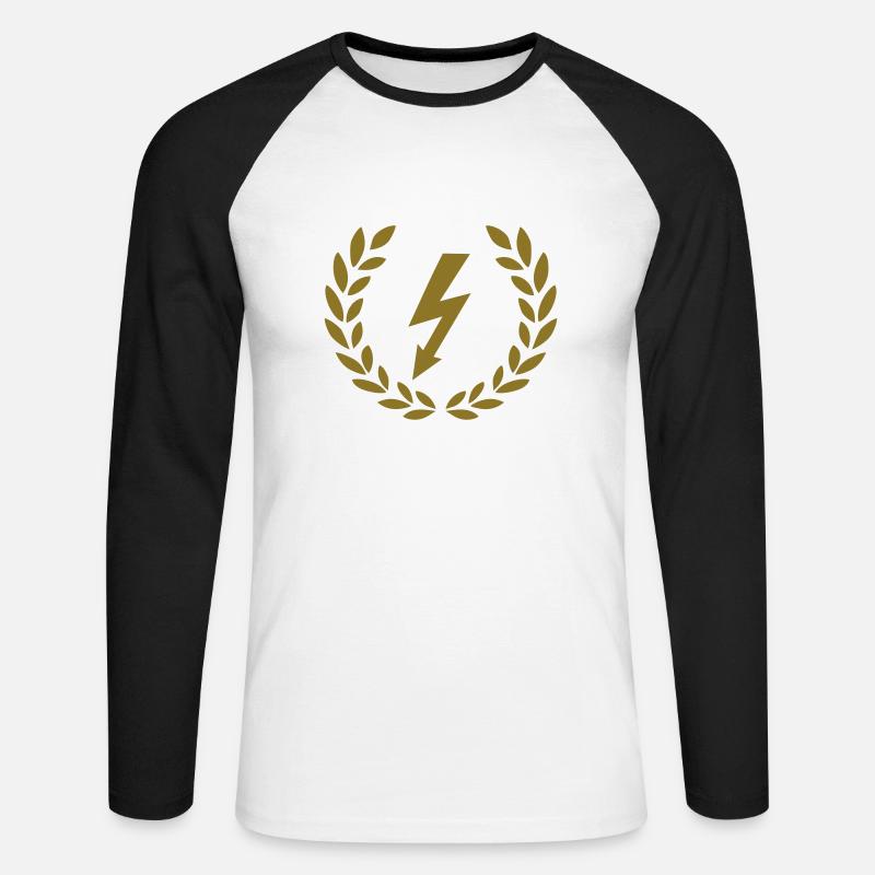 Lightning - Unisex Long Sleeve Baseball T-Shirt - white/black